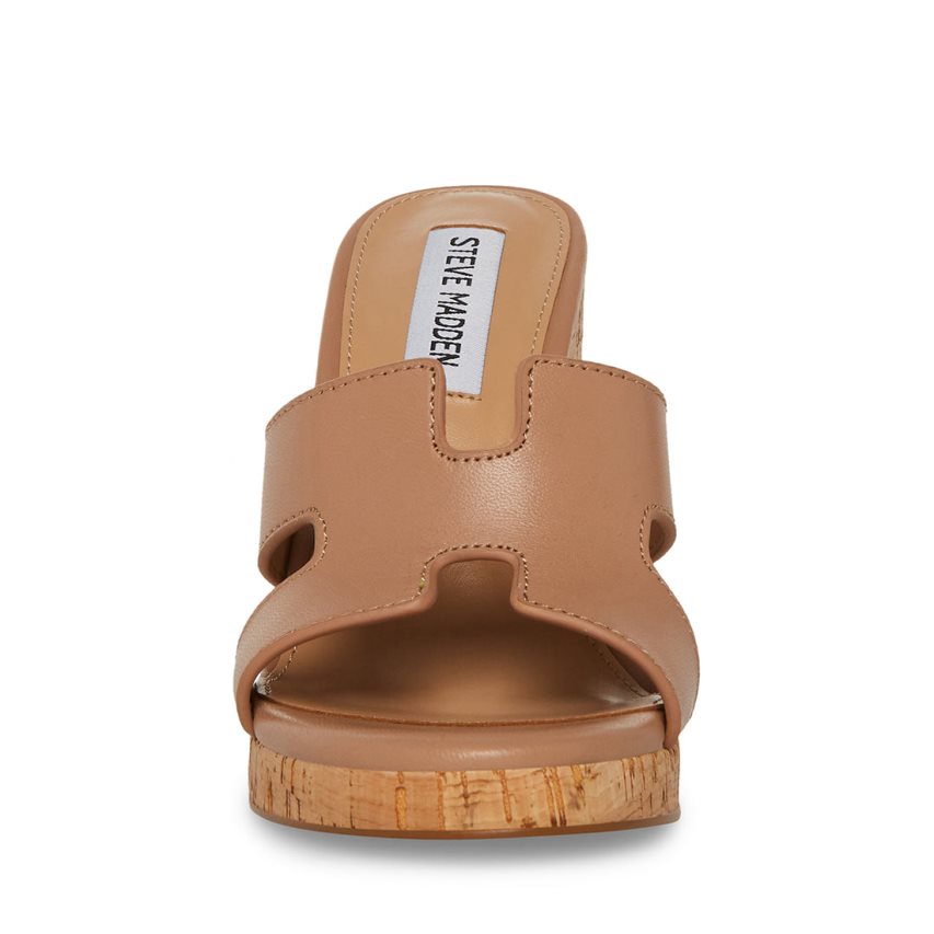 Brown Steve Madden Mayson Leather Women's Wedges | PH 6185XMC